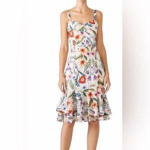 Cooper Street floral flounce dress with adjustable straps.